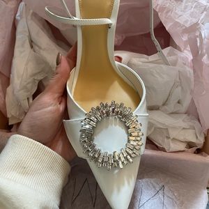 Alexandre Birman White Wedding Heels Size 38 never worn